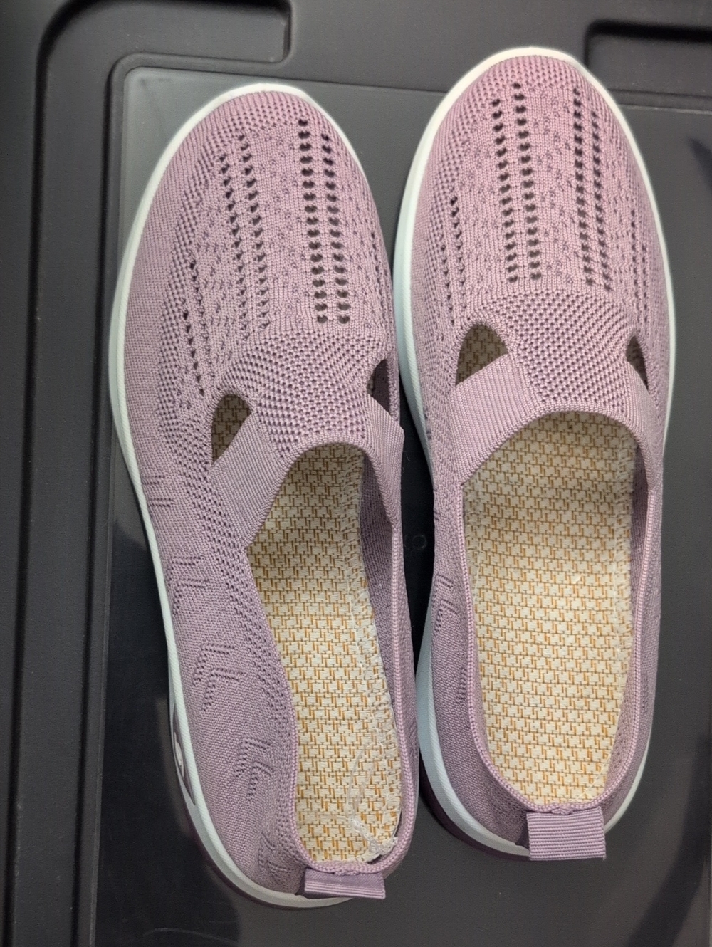 Source Unknown Knit Slip-On Sneakers in Dusty Mauve